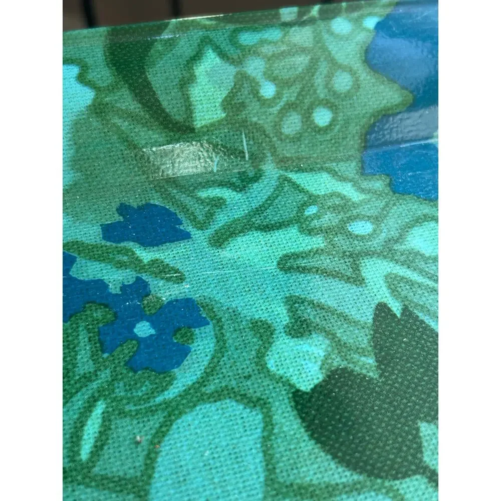 VTG 1960’S-70’S Metal Floral Design TV Tray Table blue green MCM